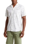 Hugo Ellino Short Sleeve Cotton Button-up Shirt In Open White
