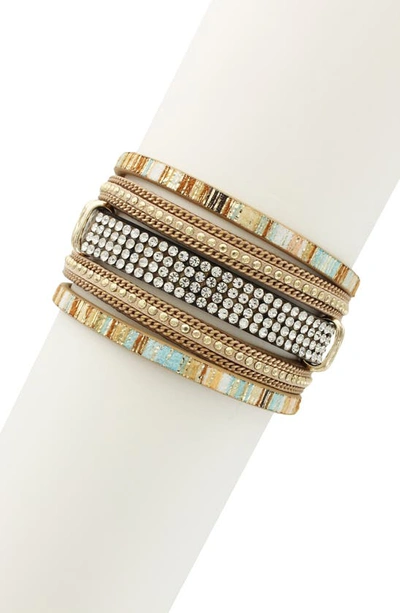 Olivia Welles Layer By Layer Beaded Bracelet In Gold