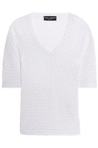 Dolce & Gabbana Woman Crochet-knit Top White