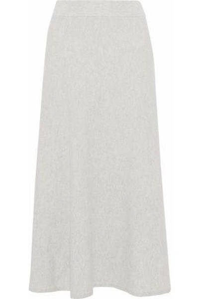 Chloé Fluted Cashmere Midi Skirt In Gray