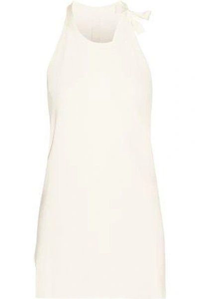 Dion Lee Woman Bow-detailed Draped Stretch-knit Top Off-white