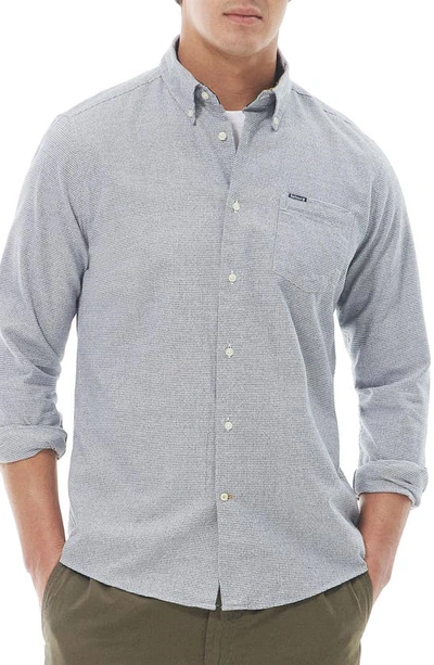 Barbour Turner Microcheck Button-down Shirt In Navy