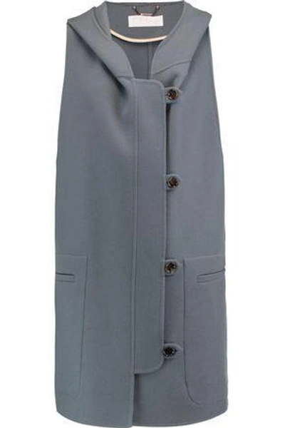 Chloé Wool And Cashmere-blend Hooded Coat In Anthracite