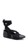 Free People Cece Ankle Strap Flat In Black
