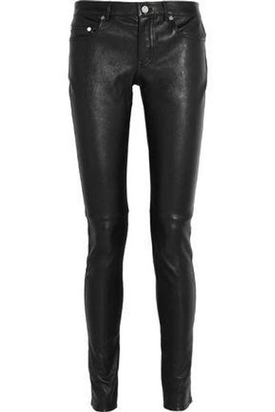 Saint Laurent Stretch-leather Skinny Pants In Black