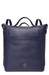 Cole Haan Grand Ambition Leather Convertible Luxe Backpack In Evening Blue
