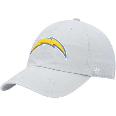 47 ' Gray Los Angeles Chargers Clean Up Adjustable Hat