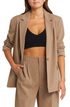 Open Edit Relaxed Fit Blazer In Brown Caribou