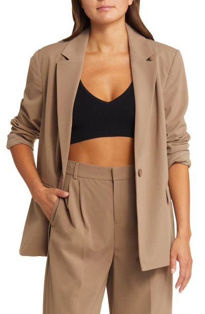 Open Edit Relaxed Fit Blazer In Brown Caribou