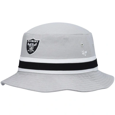 47 ' Silver Las Vegas Raiders Striped Bucket Hat
