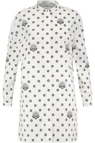 Victoria Victoria Beckham Woman Printed Cotton-poplin Shirt White