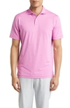 Peter Millar Duet Stripe Jersey Performance Polo In Pink Lotus