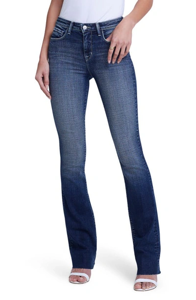 L Agence Ruth High Waist Raw Hem Straight Leg Jeans In Naples