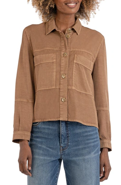 Kut From The Kloth Zinnia Patch Pocket Jacket In Chestnut