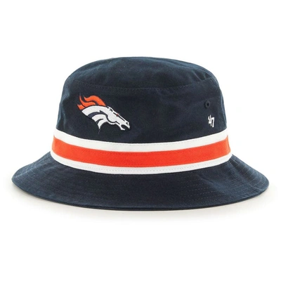 47 ' Navy Denver Broncos Striped Bucket Hat