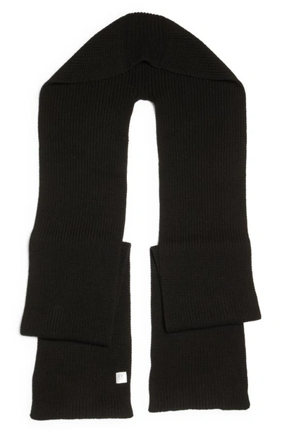 Saint Laurent Mail Oversize Hooded Cashmere Scarf In Black