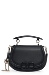 Valentino Garavani Vsling Leather Saddle Bag In 0no Nero