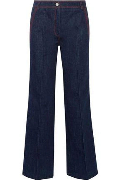 Tod's High-rise Wide-leg Jeans In Dark Denim