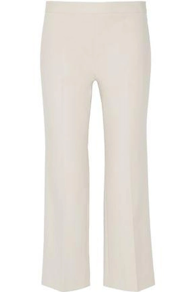 The Row Seloc Cropped Stretch-cotton Straight-leg Pants In Off-white