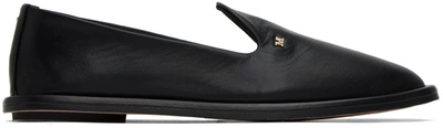 Max Mara Black Leen Loafers In 005 Black