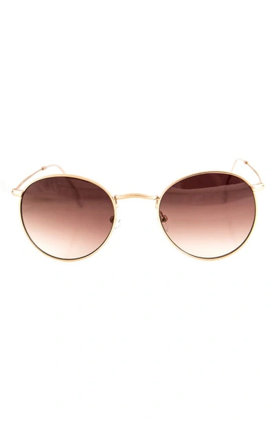 Aqs Roe 50mm Polarized Gradient Round Sunglasses In Gold