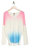Go Couture V-neck Asymmetric Long Sleeve T-shirt In Summer Song