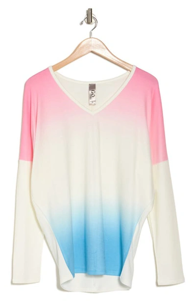 Go Couture V-neck Asymmetric Long Sleeve T-shirt In Summer Song