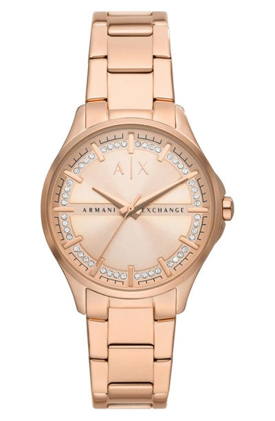 Armani Exchange Ax  Lady Hampton 3-hand Quartz Bracelet Watch, 36mm In Rose Gold