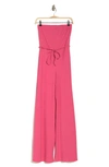 Go Couture Ribbed Strapless Tube Jumpsuit In Snap Dragon