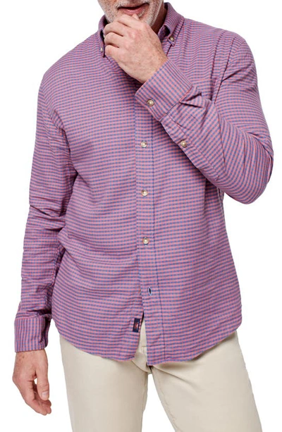 Faherty The Movement Long Sleeve Shirt In Blue Rose Gingham