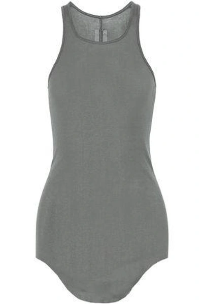 Rick Owens Cotton-jersey Tank In Army Green