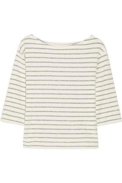 By Malene Birger Woman Tirans Striped Cotton-terry Top White