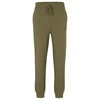 Hugo Cotton-terry Tracksuit Bottoms With Logo Print In Green
