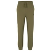 Hugo Boss Cotton-terry Tracksuit Bottoms With Logo Print In Green