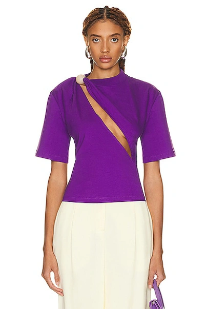 Jacquemus Perola Cut-out T-shirt In Purple