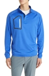 Peter Millar Forge Performance Quarter Zip Pullover In Sapphire