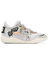 Lanvin Neoprene Reflective Runners In White/grey