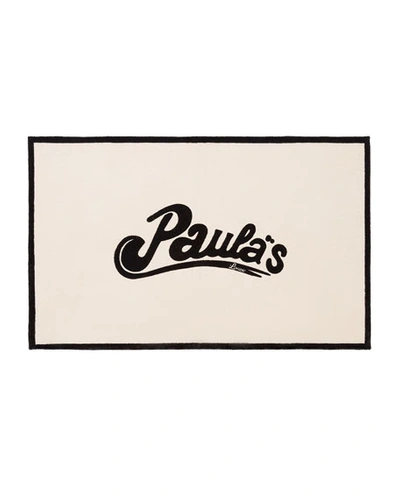 Loewe 黑色 And 白色 Paulas Ibiza 版徽标毛巾 In Brown/black