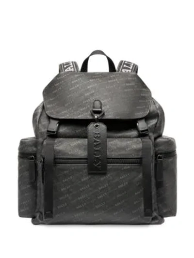 Bally Men's Logo-print Faux-leather Backpack In Black Multi