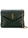 Saint Laurent Small Loulou Matelassé Leather Shoulder Bag In Green