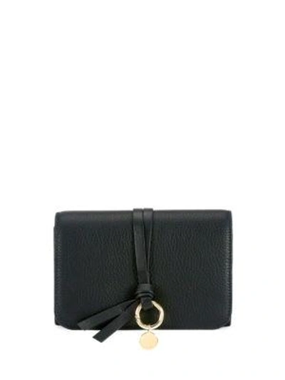 Chloé French Alphabet Leather Wallet In Black