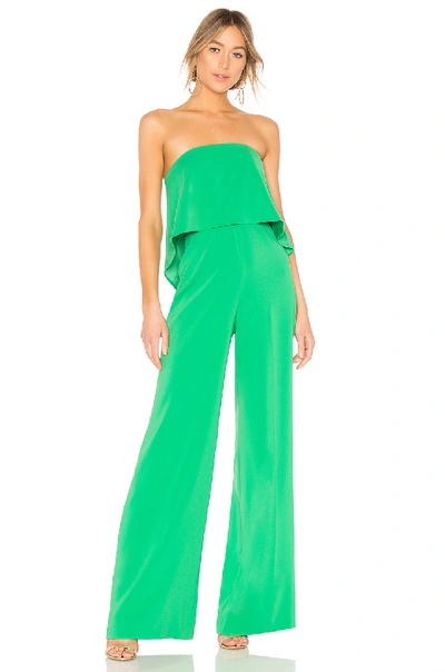 Jay Godfrey Popover Bustier Jumpsuit W/ Strappy Back In Bright Green