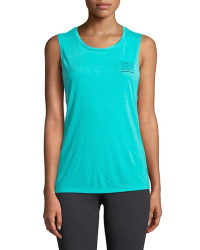 For Better Not Worse Venice Graphic Muscle Tank In Teal