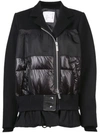 Sacai Melton X Layered-look Jacket In Black