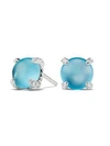 David Yurman Châtelaine® Diamond, Gemstone & Sterling Silver Stud Earrings In Blue Topaz
