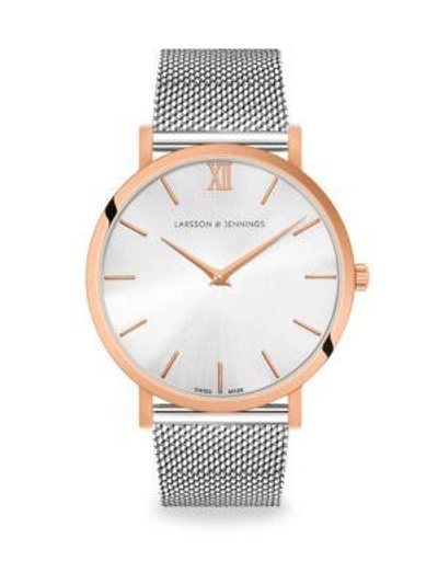 Larsson & Jennings Lugano Solaris Two-tone Bracelet Watch In Silver