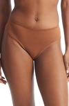 Hanky Panky Playstretch Natural Rise Thong In Macchiato