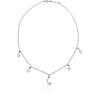 Federica Tosi Necklaces Lace Moon And Stars Necklace In Silver
