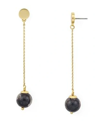 Kate Spade Flying Colors Linear Earrings In Gold/black