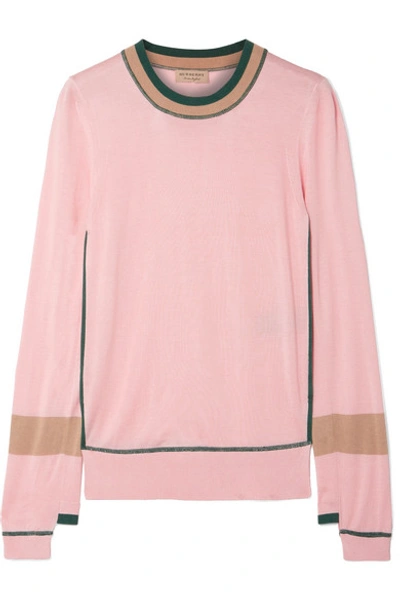 Burberry Mancos Silk And Cashmere-blend Sweater In Pink